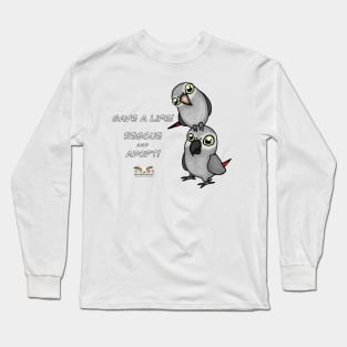Save a Life!  Rescue & Adopt ~ African Grey Long Sleeve T-Shirt